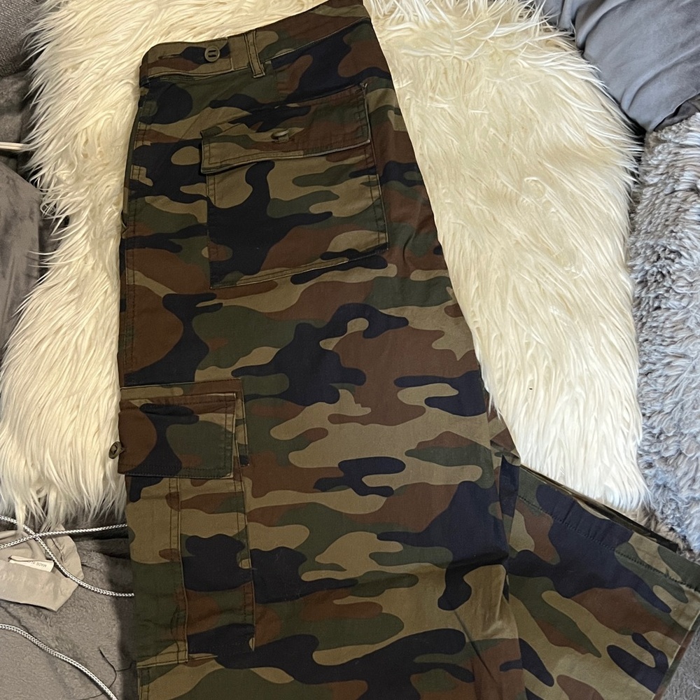 New camo cargo pants size XL adj waist measurements last pictures. $12.00